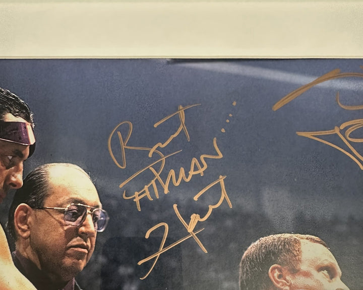 Bret The Hitman Hart & Shawn Michaels Autographed Handshake 11x14 Photo BAS