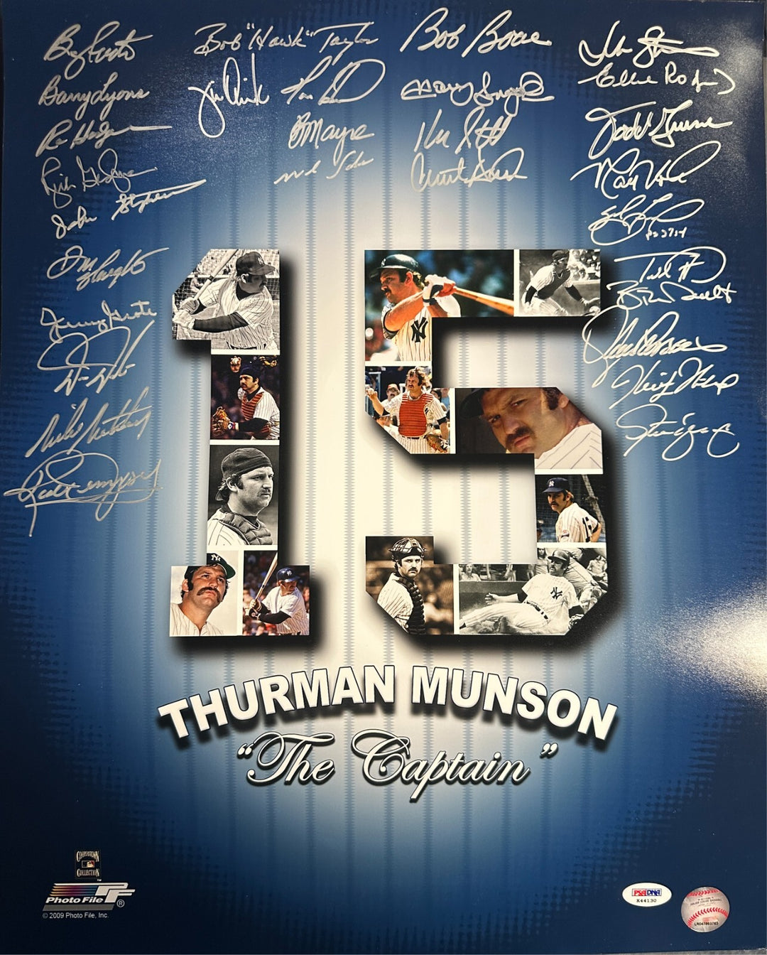 MLB Catchers Autographed Thurman Munson Collage Photo PSA/DNA