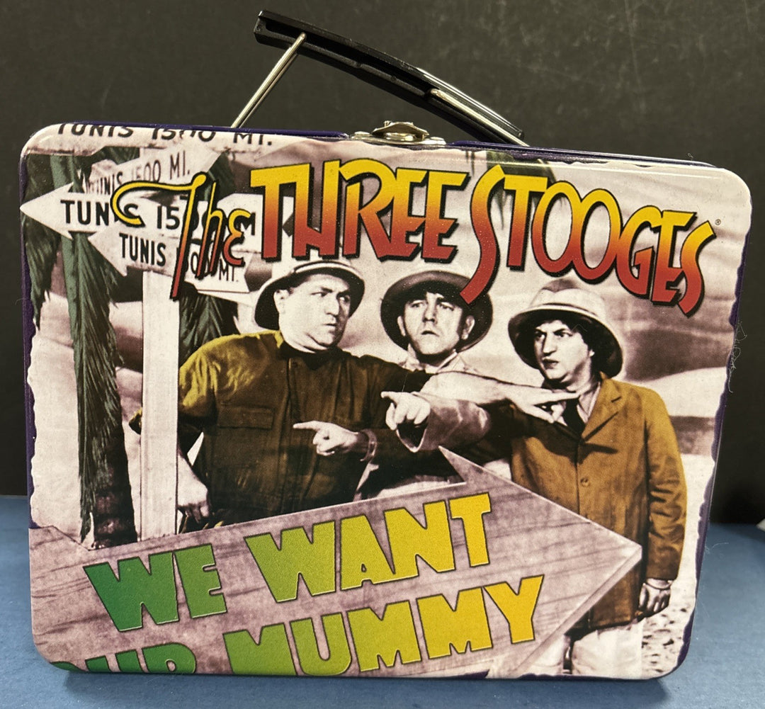 The Three Stooges Comedy We Want Our Mummy Tin Lunch Box Collectible Vintage