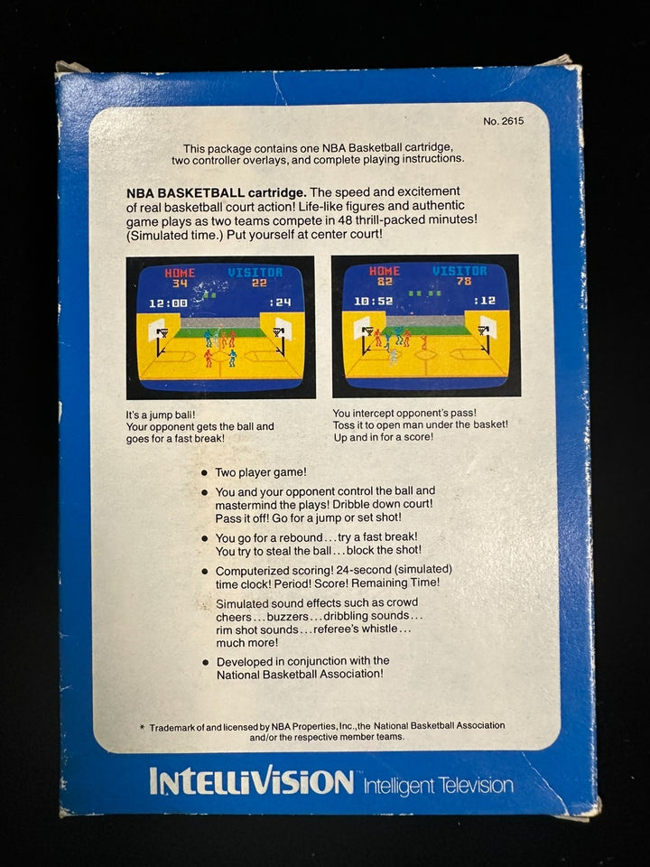 1979 Intellivision NBA Basketball Game W/ Inlays, Manual & Original Box