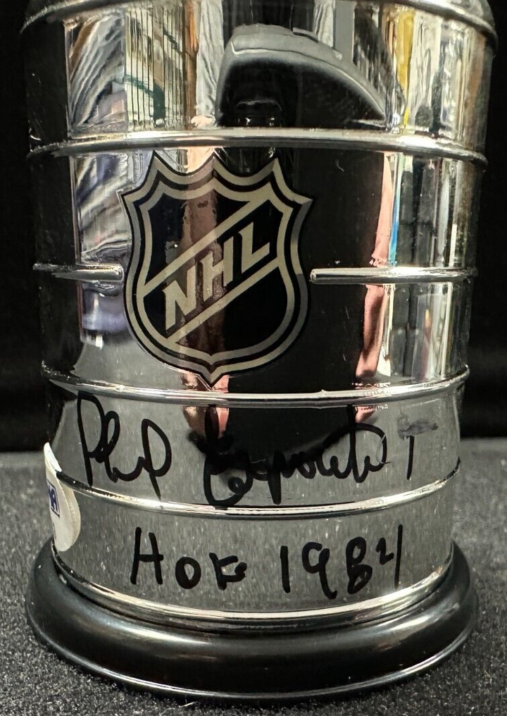 Phil Esposito Autographed Mini Stanley Cup W/ HOF 1984 PSA/DNA