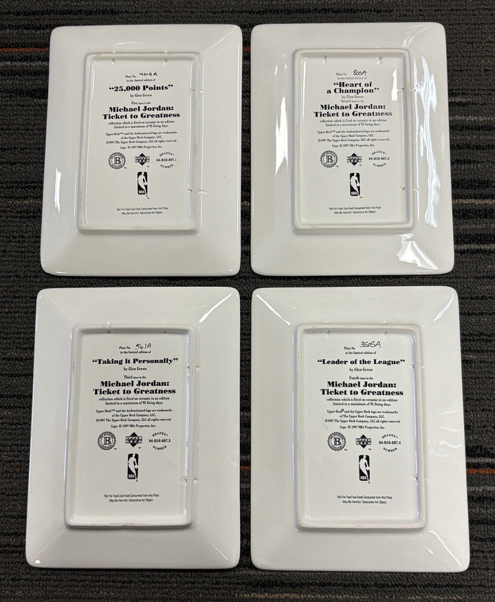 Michael Jordan Upper Deck Ticket To Greatness Porcelain Plate Set Of 8
