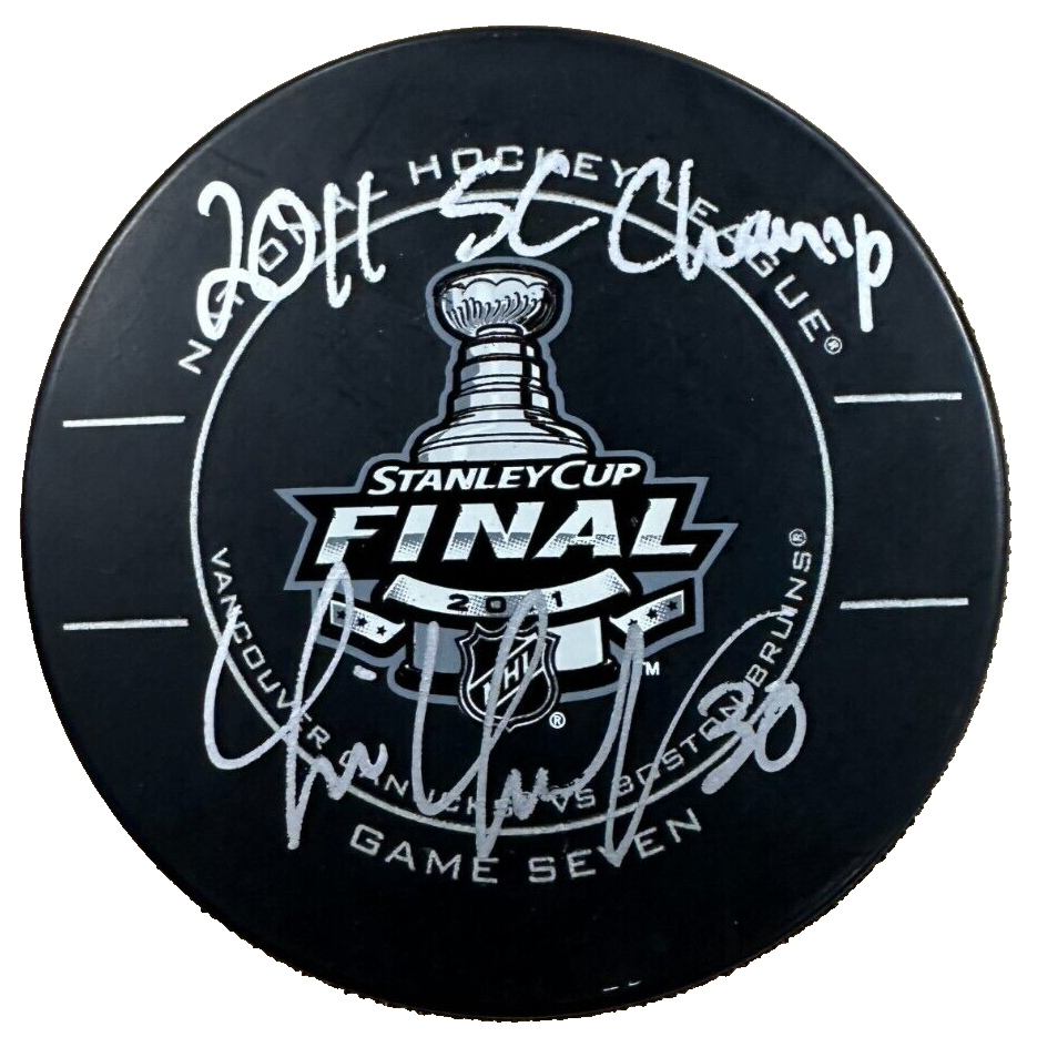 Tim Thomas Signed 2011 Stanley Cup Finals Game 7 Puck Bruins W/2011 SC Champ JSA