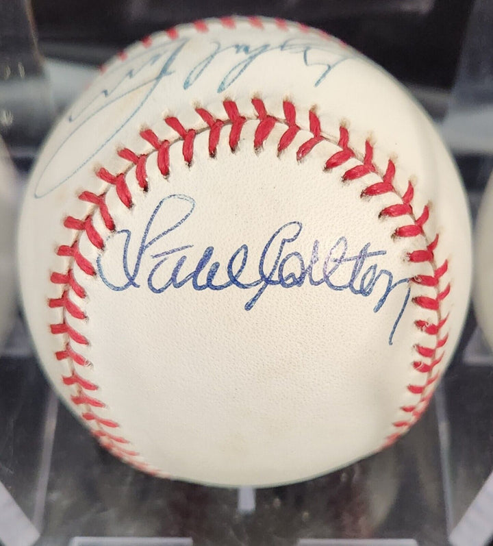 Steve Carlton & Gaylord Perry Signed National League Baseball HOF COA