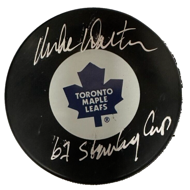 Mike Walton Autographed Toronto Maple Lea Hockey Puck W/ 67 Stanley Cup BAS