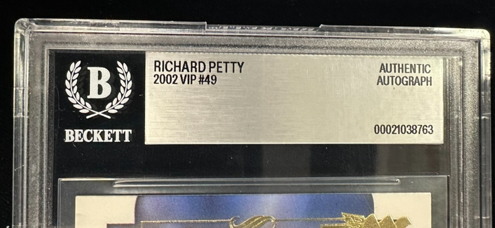 2002 Pro Set VIP Richard Petty Autographed Card #49 BAS Slabbed NASCAR