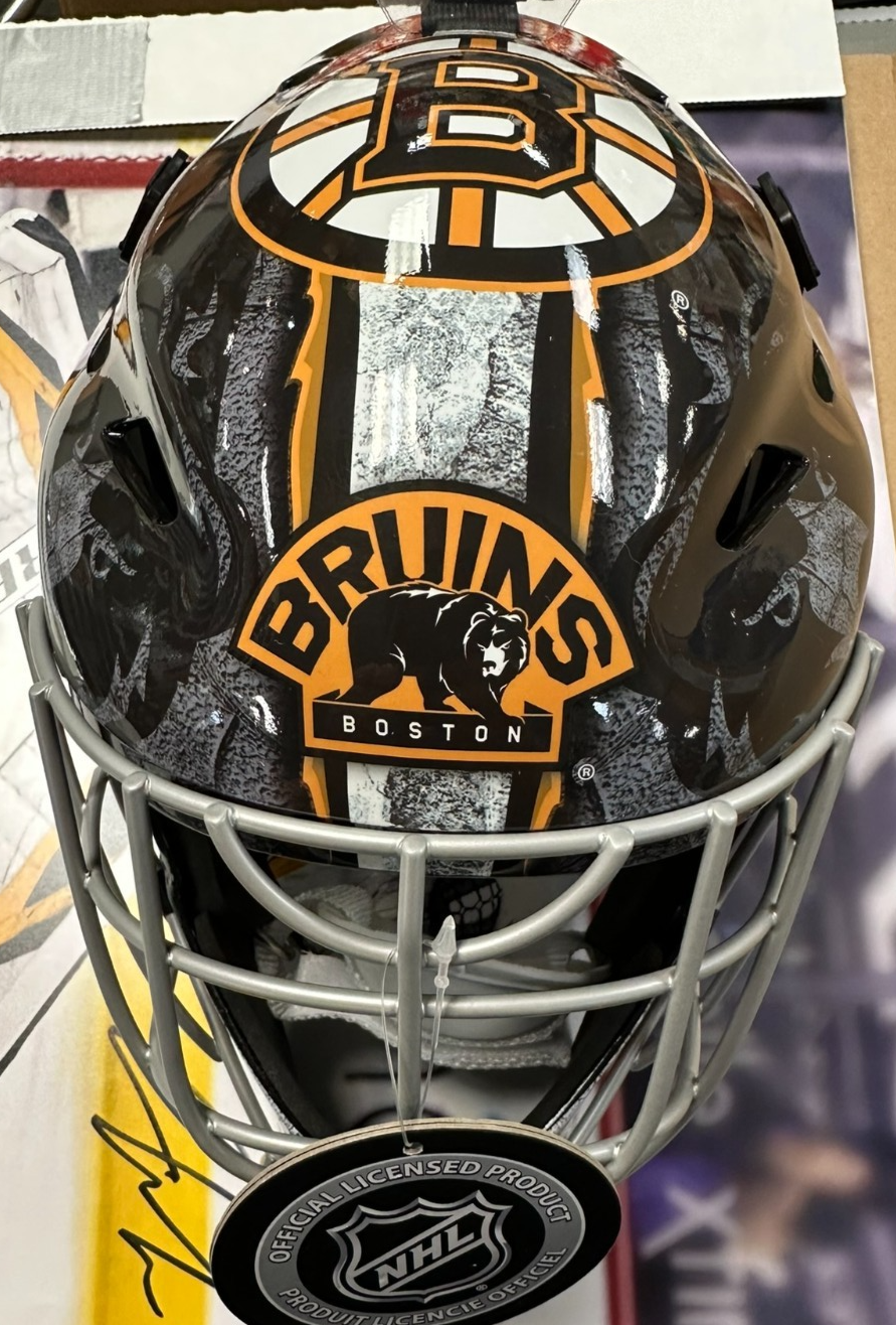 Jeremy Swayman Autographed Boston Bruins Full Size Goalie Mask NHL JSA