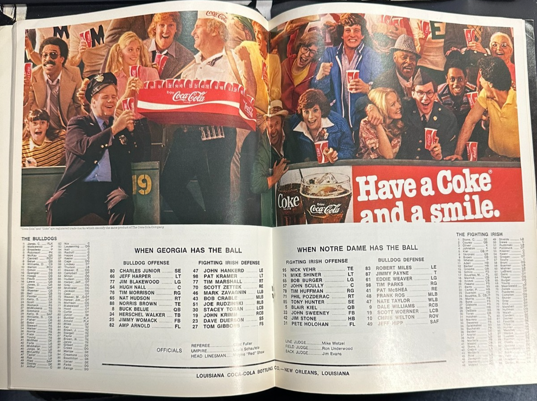 January 1, 1981 Sugar Bowl Notre Dame Vs Georgia 47th Annual Herschel Walker