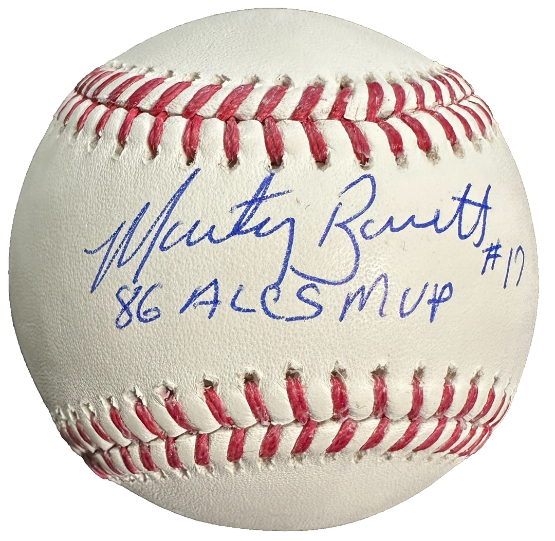 Marty Barrett Autographed Official Major League Baseball W/ 86 ALCS MVP JSA