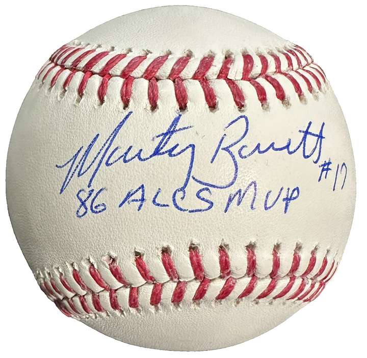 Marty Barrett Autographed Official Major League Baseball W/ 86 ALCS MVP JSA