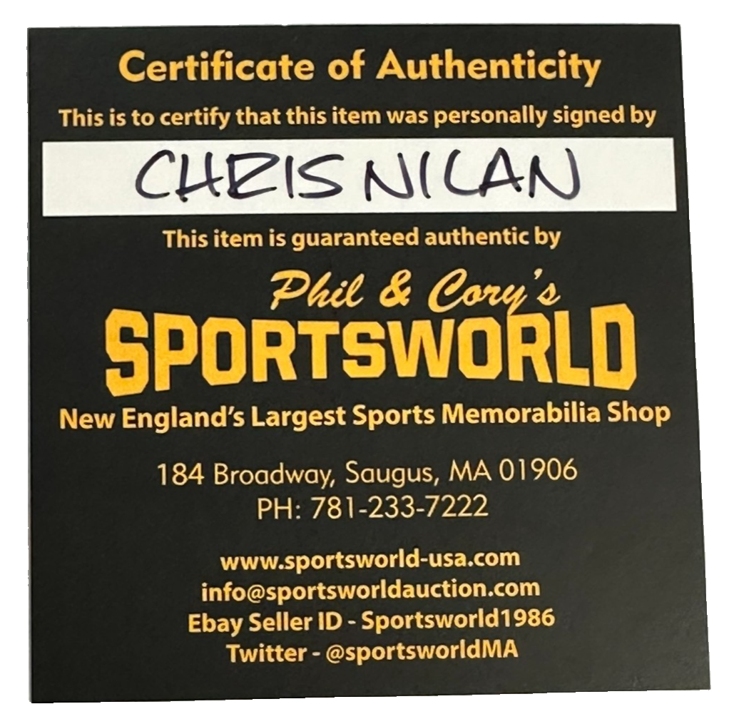 Chris Nilan Autographed Boston Bruins Hockey Puck W/ 3043 Insc NHL