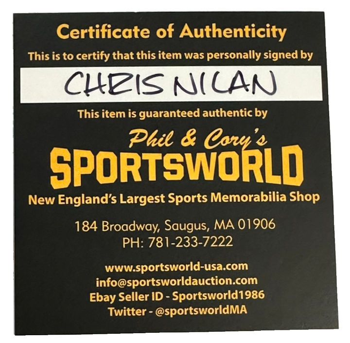 Chris Nilan Autographed Boston Bruins Hockey Puck W/ 3043 Insc NHL