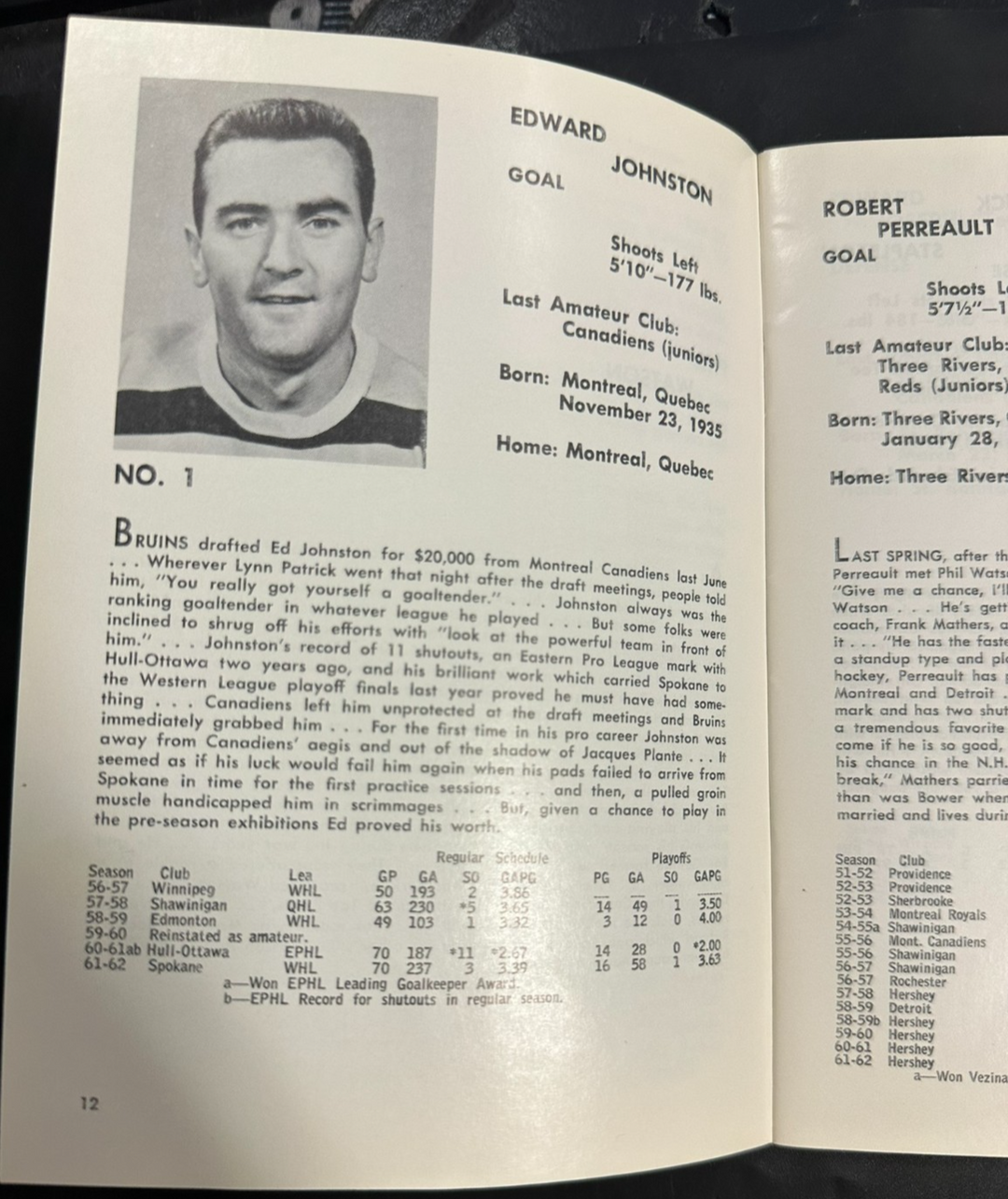 Vintage 1962-63 Boston Bruins Official Yearbook NHL