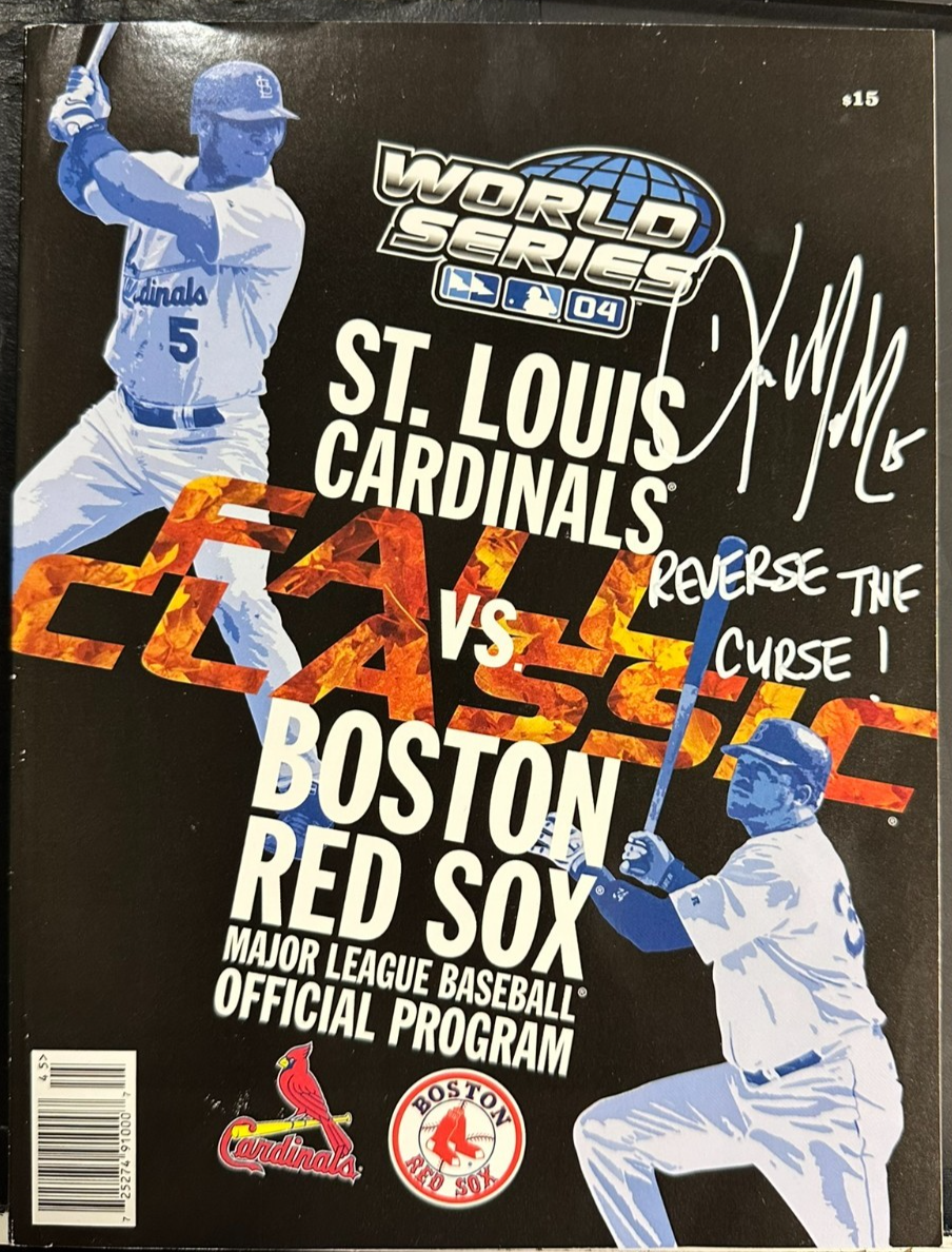 Kevin Millar Signed 2004 World Series Program Red Sox W/ Reverse The Curse