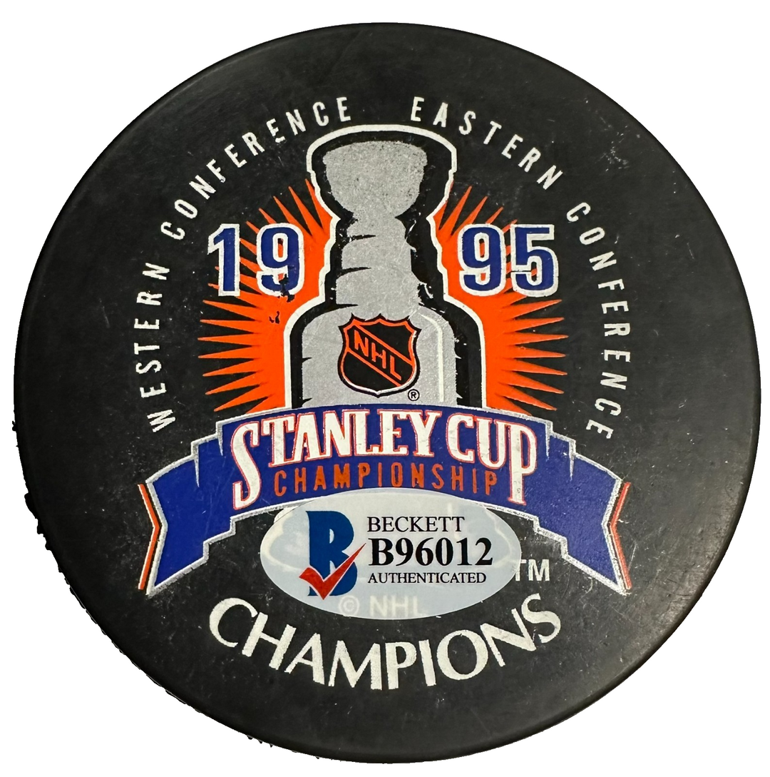 Larry Robinson Autographed 1995 Stanley Cup Champions Puck New Jersey Devils BAS