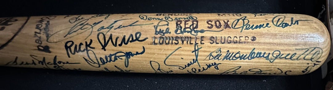 Boston Red Sox Autographed Bat Williams Yaz Tiant Remy Wood