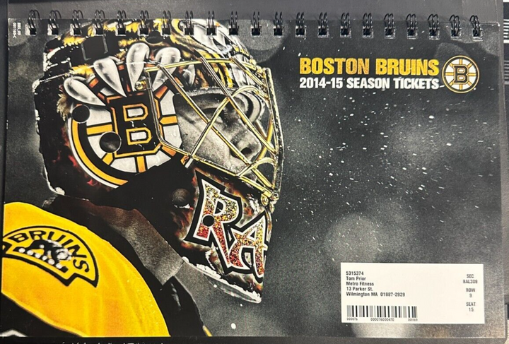 2014-15 Boston Bruins Season Ticket Full Book Pastrnak Debut Ticket 11/24/2014