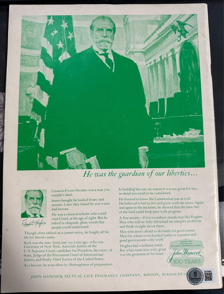 March 17, 1963 Bob Cousy Day Autographed Celtics Game Program BAS HOF