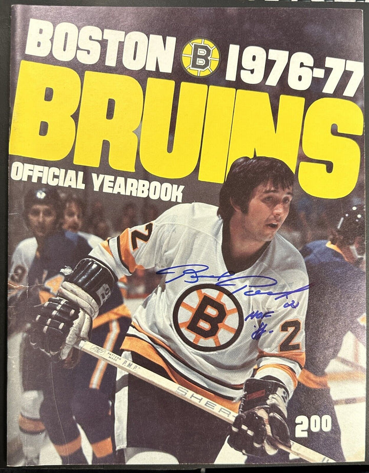 Brad Park Autographed 1976-77 Boston Bruins Yearbook W/ HOF 88