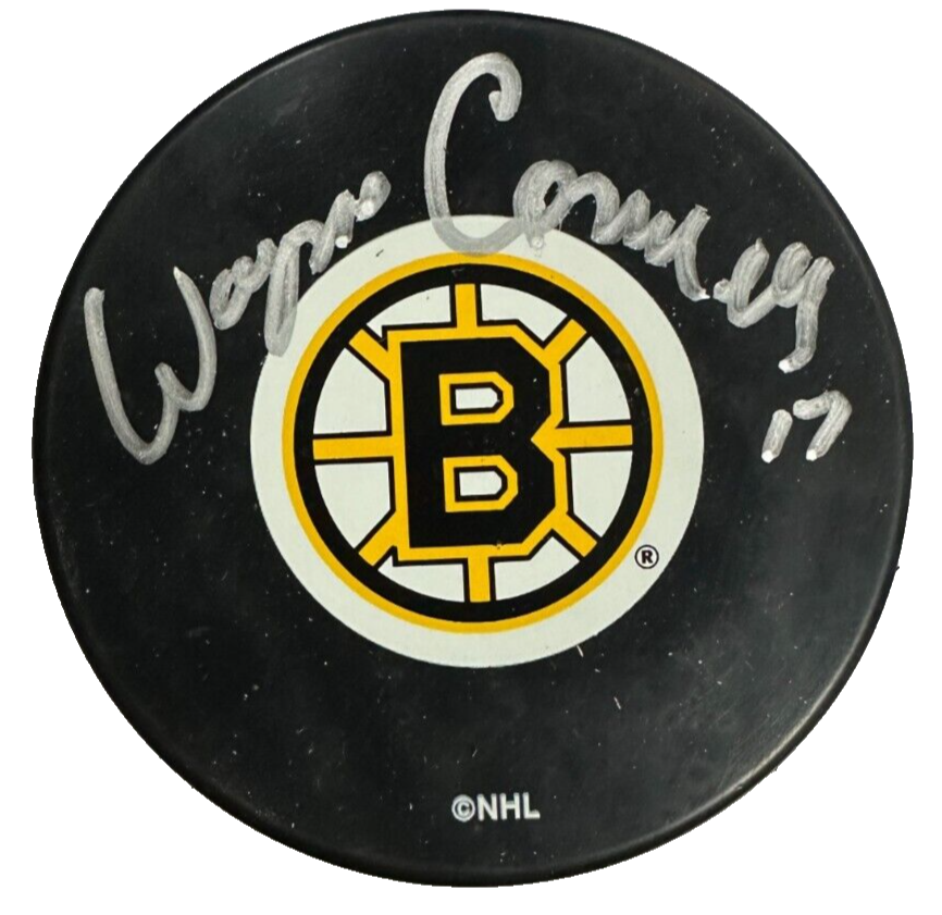Wayne Connelly Autographed Boston Bruins Hockey Puck NHL