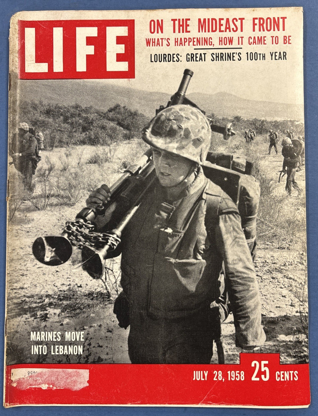 Life Magazine VTG Marines Move Into Lebanon & On The Mideast Front July 28 195