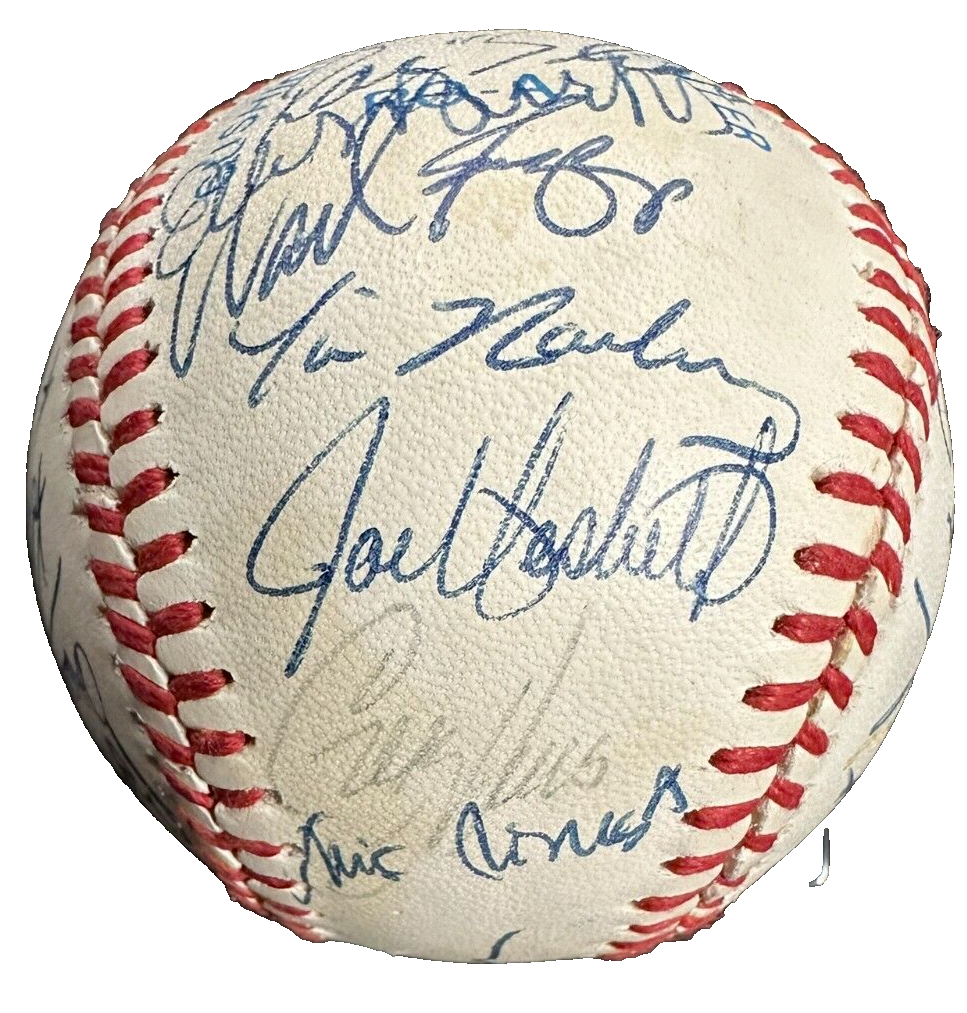 1990 Boston Red Sox Team Autographed Baseball Clemens Boggs Boddicker