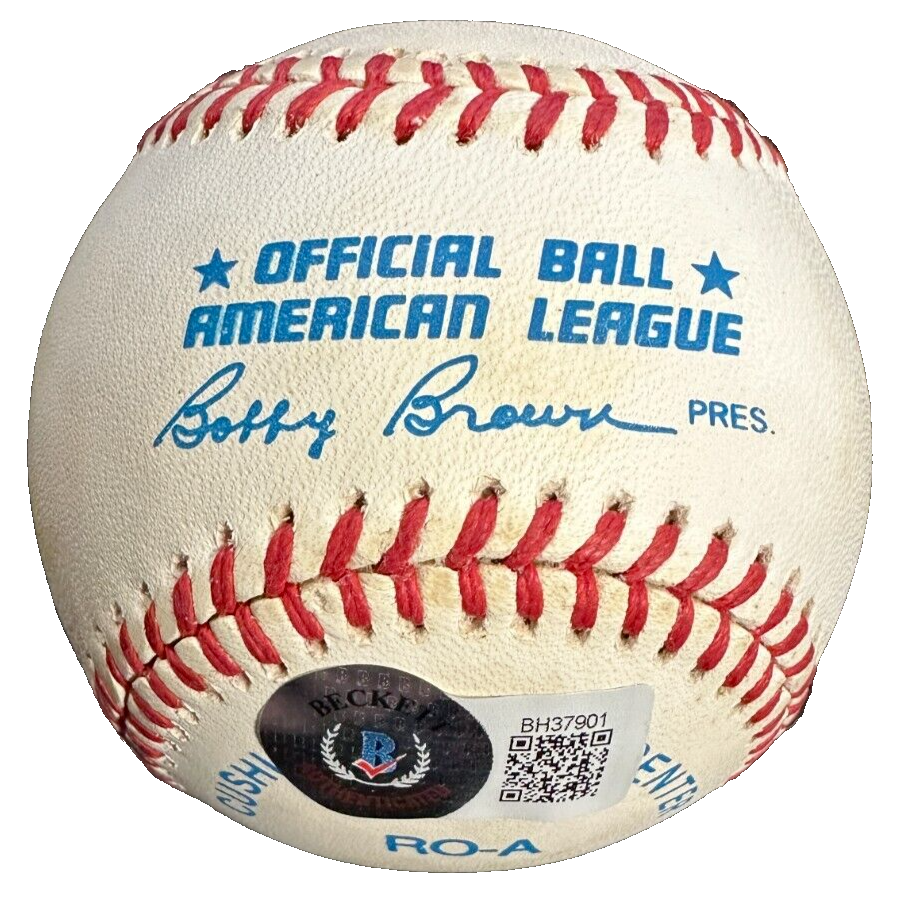 Phil Esposito Autographed Official American Baseball Bruins BAS HOF