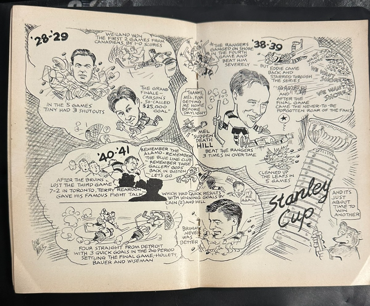 Vintage 1947-48 Boston Bruins Official Press & Radio Guide NHL