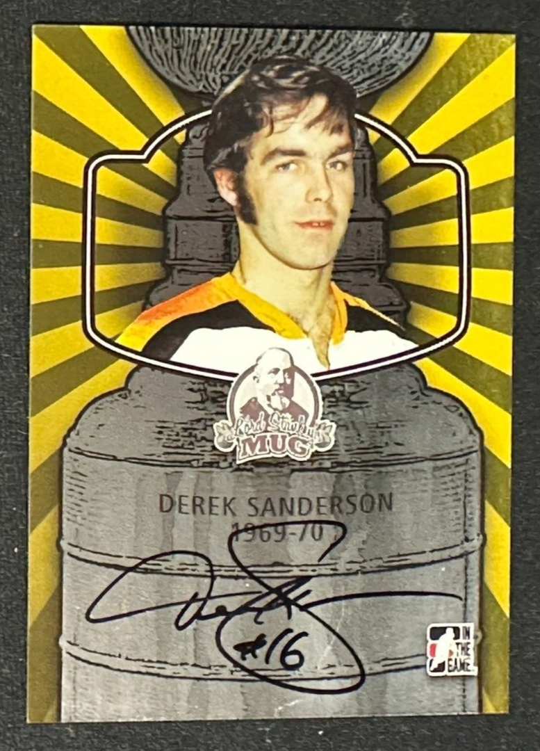2013-14 ITG Lord Stanley's Mug Derek Sanderson Autographed Card Bruins