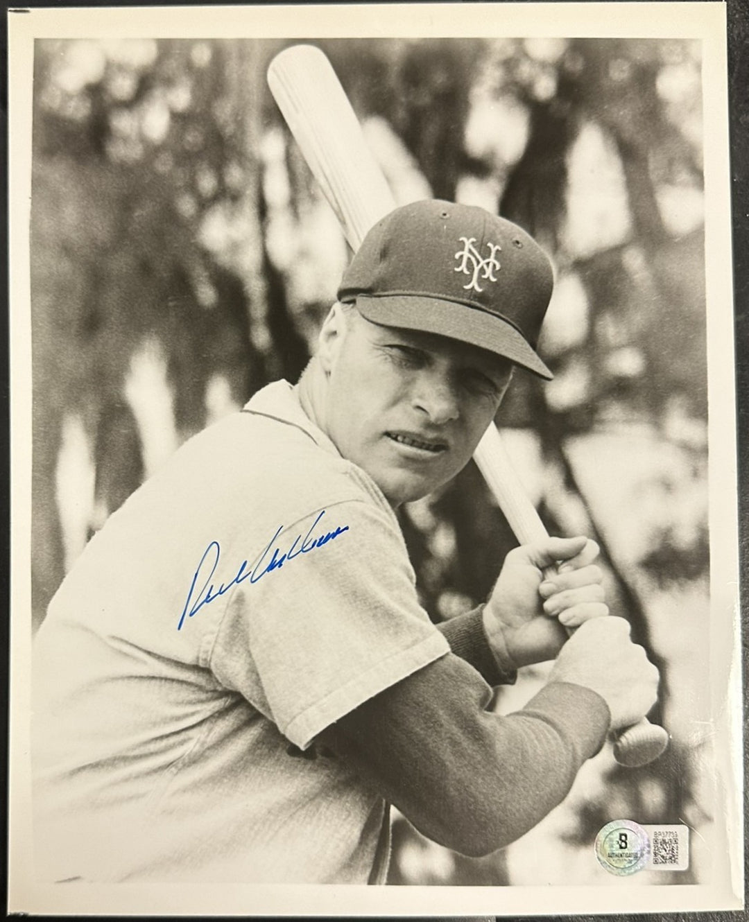 Richie Ashburn Autographed New York Mets 8x10 Photo HOF BAS Phillies