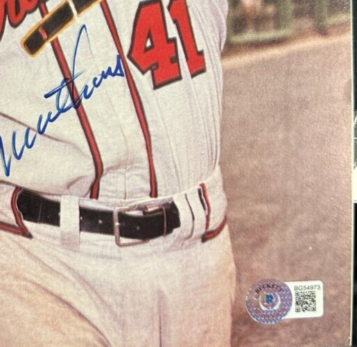 Eddie Mathews Autographed Milwaukee Braves 8x10 Photo BAS HOF