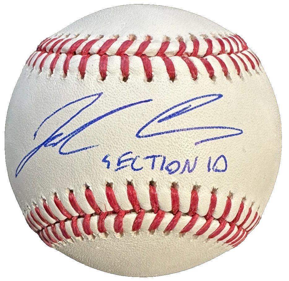 Jared Carrabis Autographed OML Baseball W Section 10 Insc Red Sox Barstool