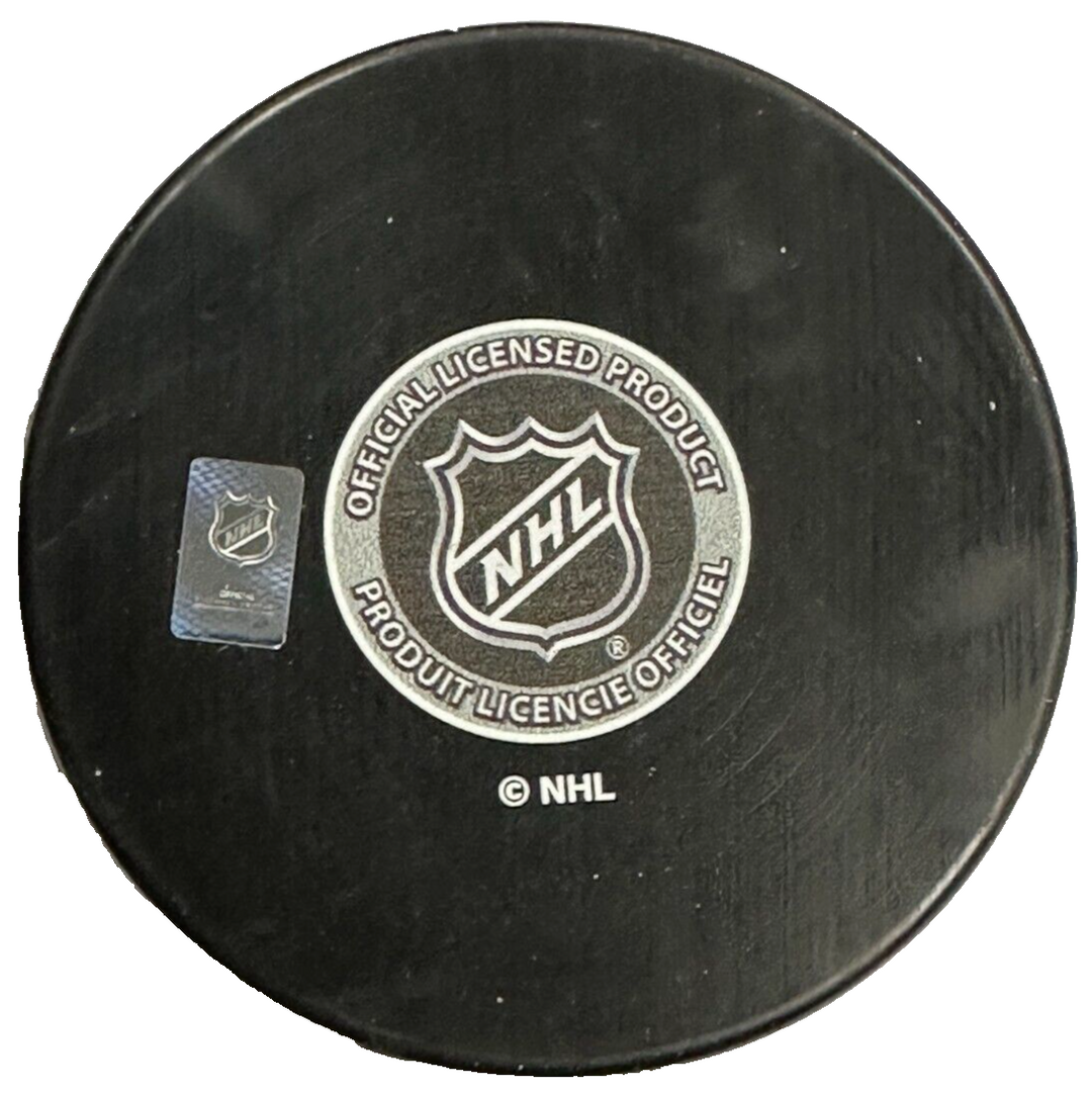 Gerry Cheevers Autographed Boston Bruins 100th Anniversary Puck W/ HOF 85