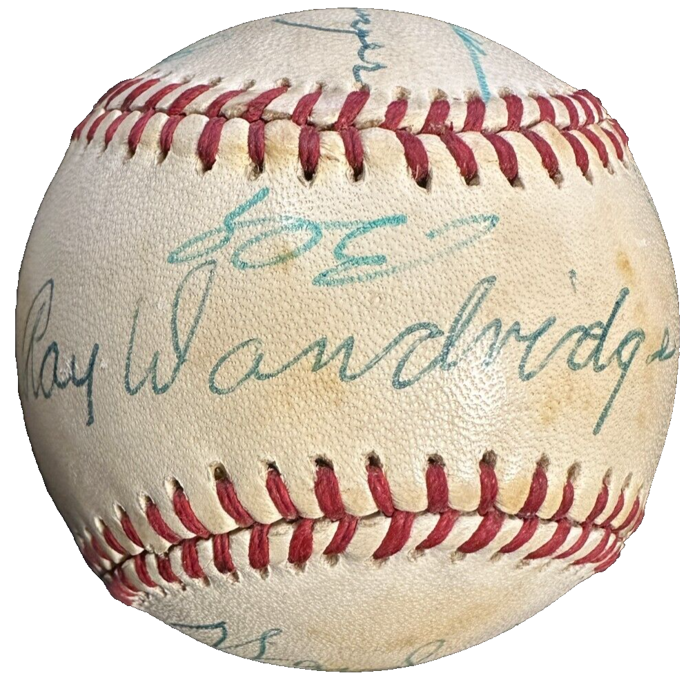 Baseball Hall of Famers Autographed Baseball Mize Ford Gehringer Sewell BAS