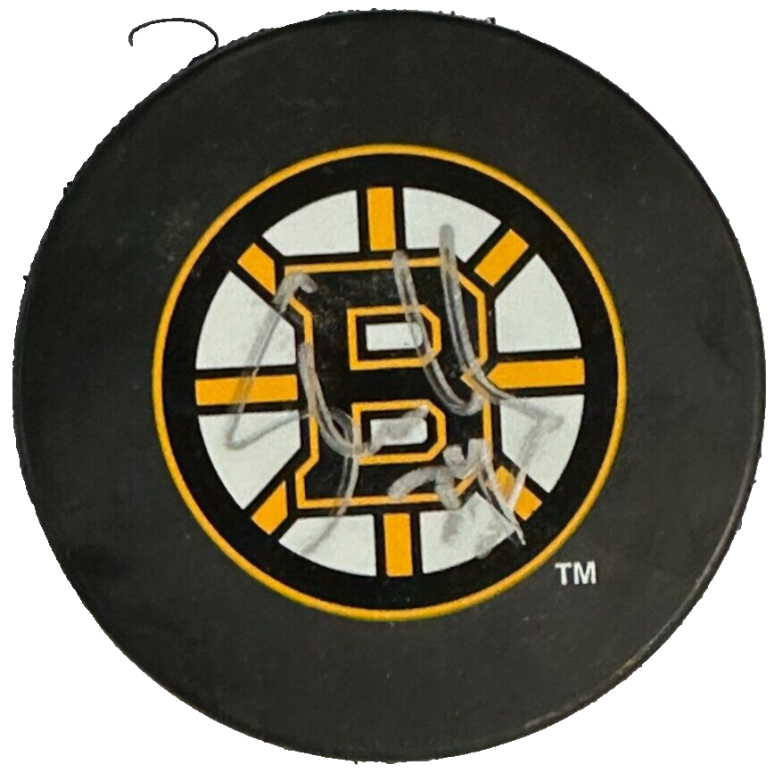 Shane Hnidy Autographed Boston Bruins Hockey Puck NHL