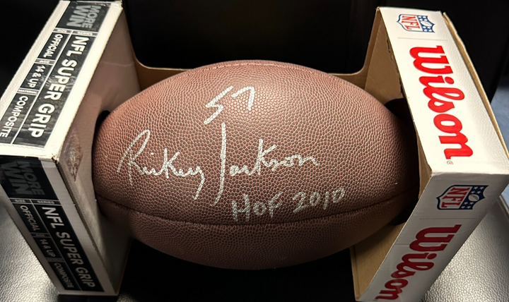 Ricky Jackson Autographed Wilson NFL Football W/ HOF 2010 Saints