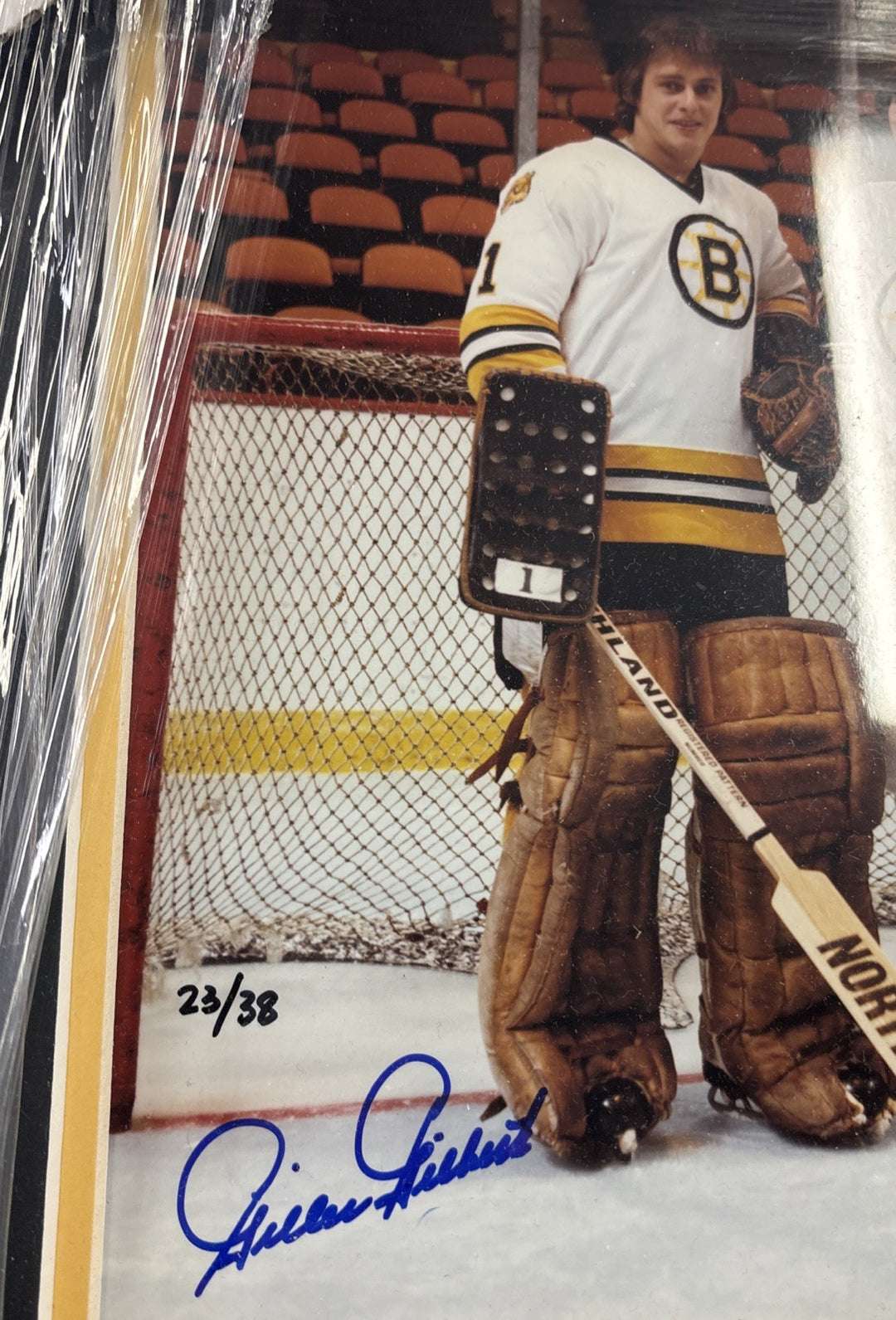 Gilles Gilbert & Ray Bourque Autographed Photo Framed Boston Bruins BAS