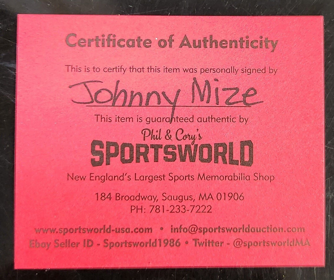 Johnny Mize Signed American League Baseball Yankees Giants Cards HOF COA