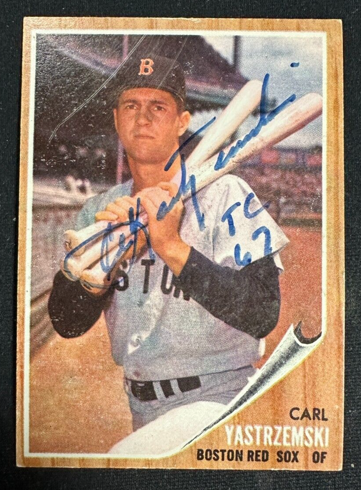 Carl Yastrzemski Autographed 1962 Topps Card W/ TC 67 #425