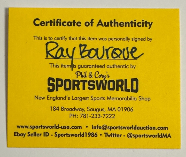 Ray Bourque Autographed Boston Bruins 100th Anniversary Puck NHL