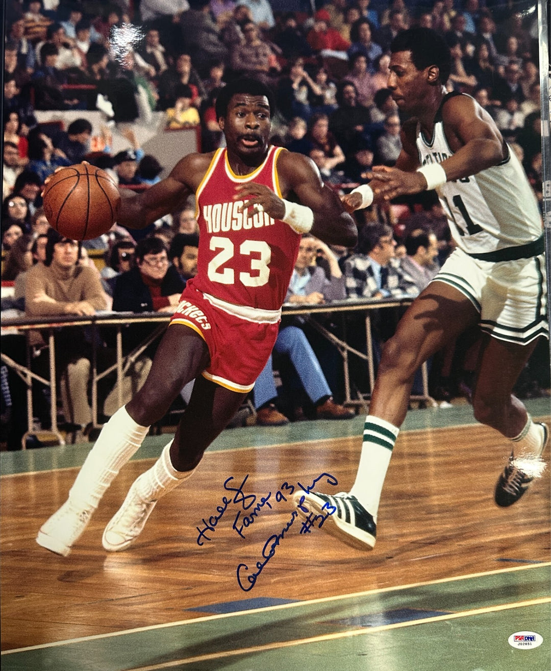 Calvin Murphy Autographed Houston Rockets 16x20 Photo W/ HOF 93 PSA/DNA