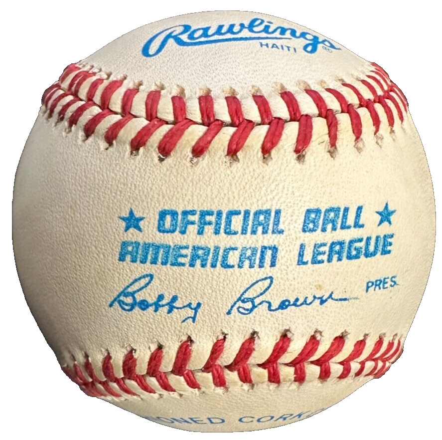 Sudden Sam McDowell Autographed Bobby Brown American League Baseball Indians