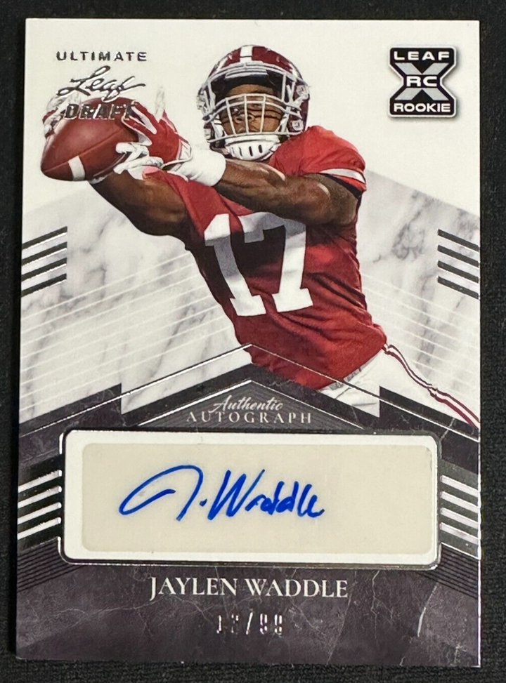 2021 Leaf Ultimate Draft Jaylen Waddle Autographed Rookie Card SP  13/99