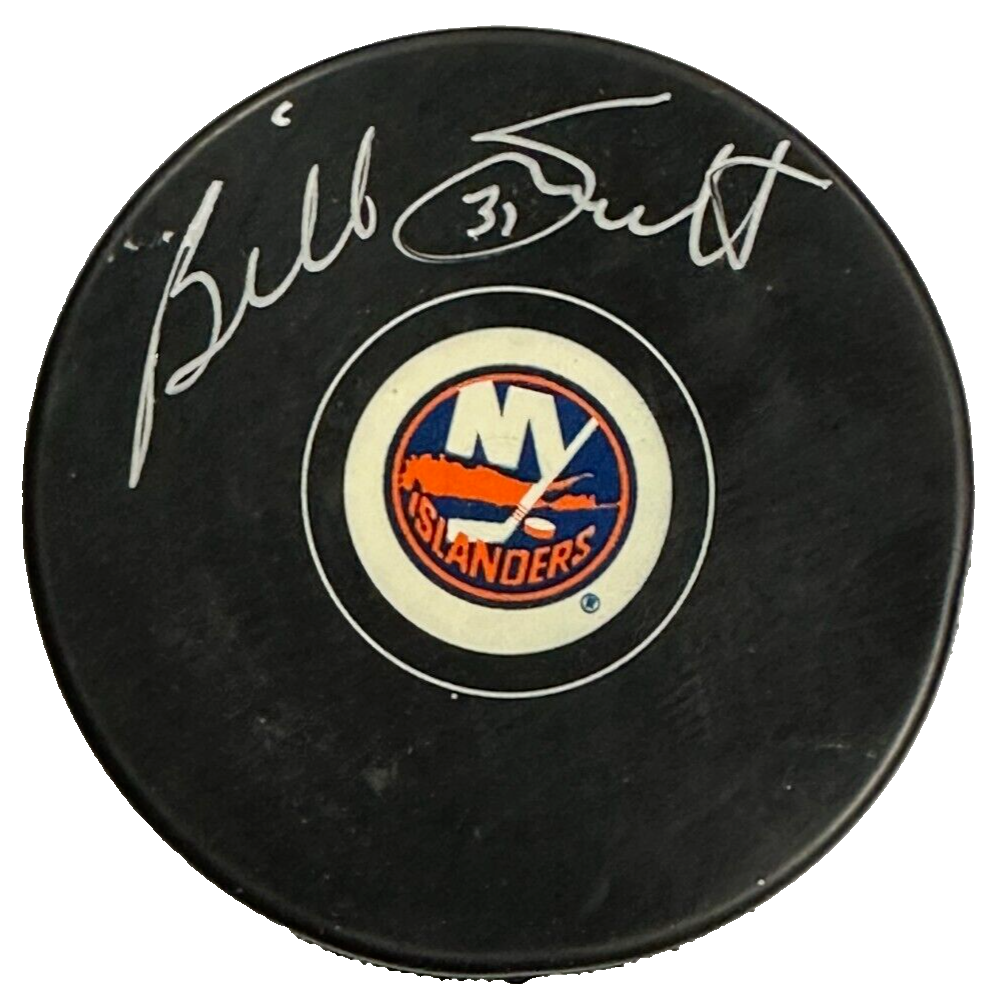 Billy Smith Autographed New York Islanders Hockey Puck HOF NHL