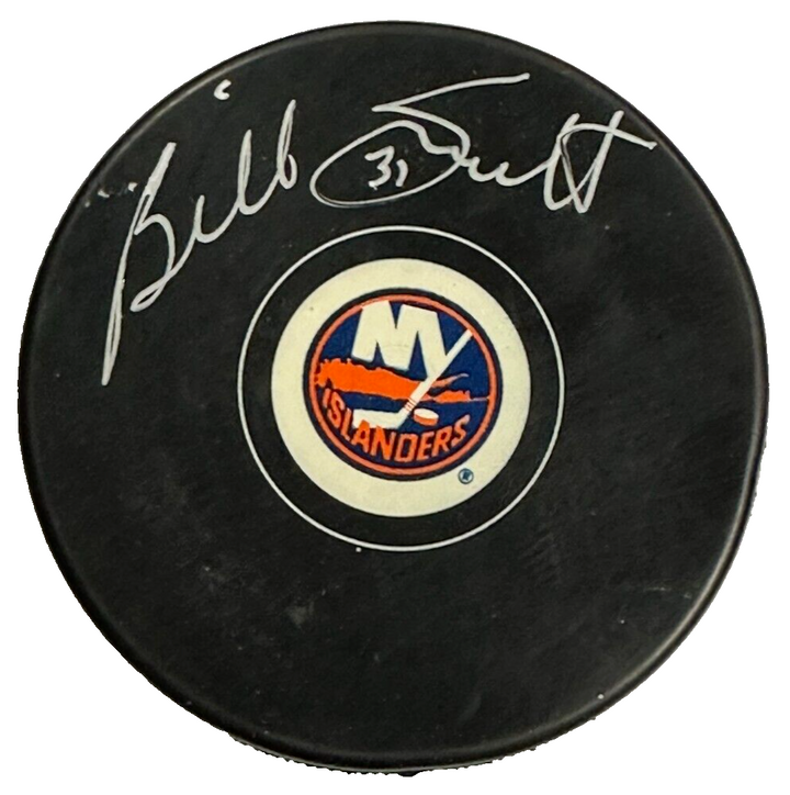 Billy Smith Autographed New York Islanders Hockey Puck HOF NHL