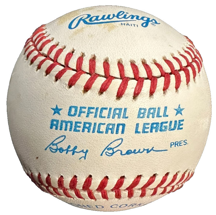 Bob Feller Autographed Official American League Baseball HOF Indians
