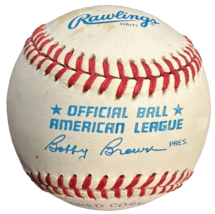 Bob Feller Autographed Official American League Baseball HOF Indians