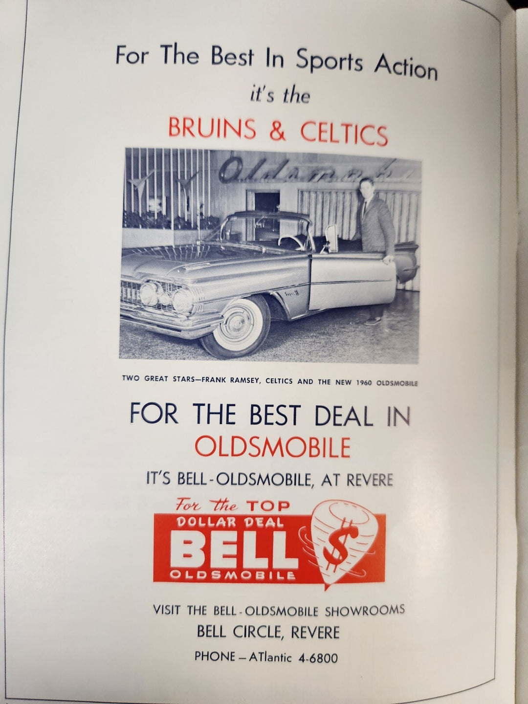 1960 NBA Finals Boston Celtics Vs. St. Louis Hawks Program Game 2 March 29, 1960