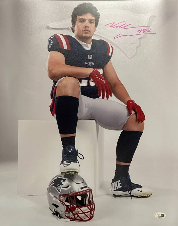 Will Campbell Autographed New England Patriots 16" x 20" Photo JSA NFL