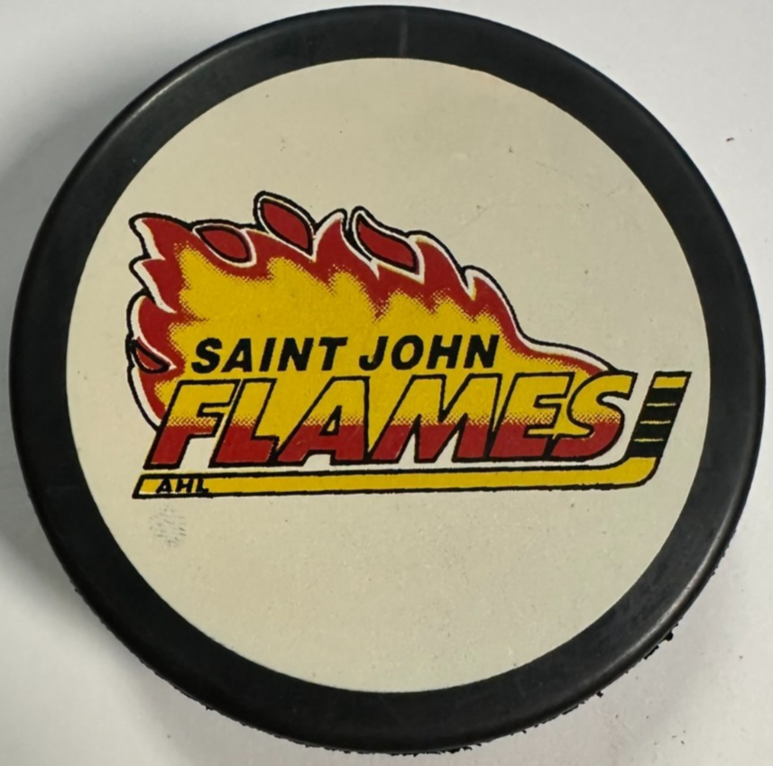 Vintage Saint John Flames Official Hockey Puck AHL